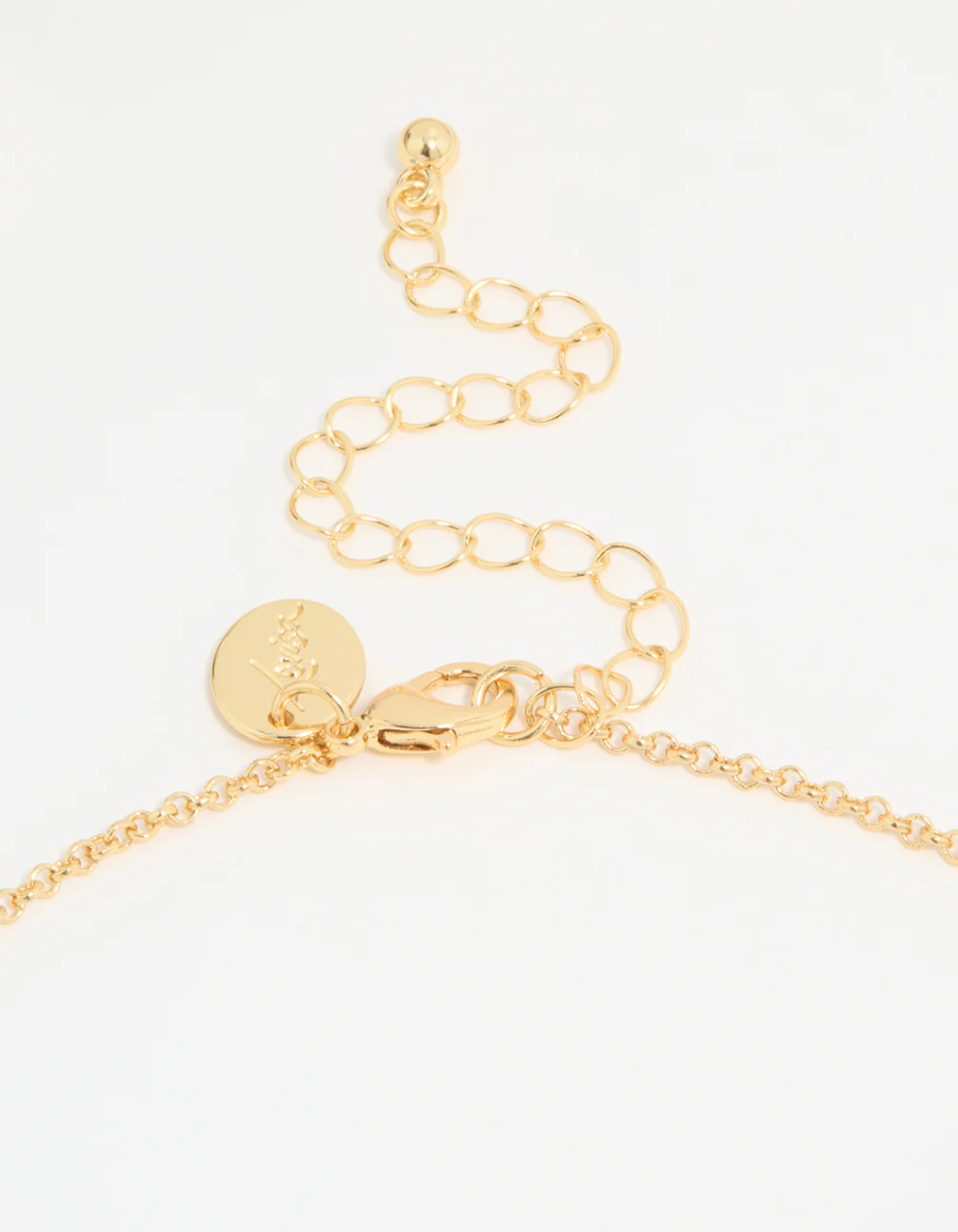 Gold Plated Bubble K & Heart Charm Necklace - Image 3