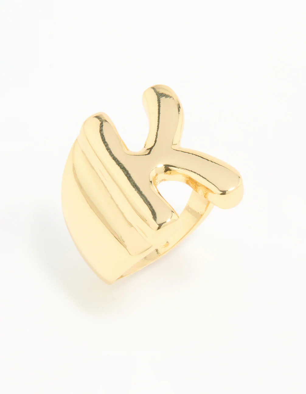 Gold Plated Bubble K Ring - Image 2