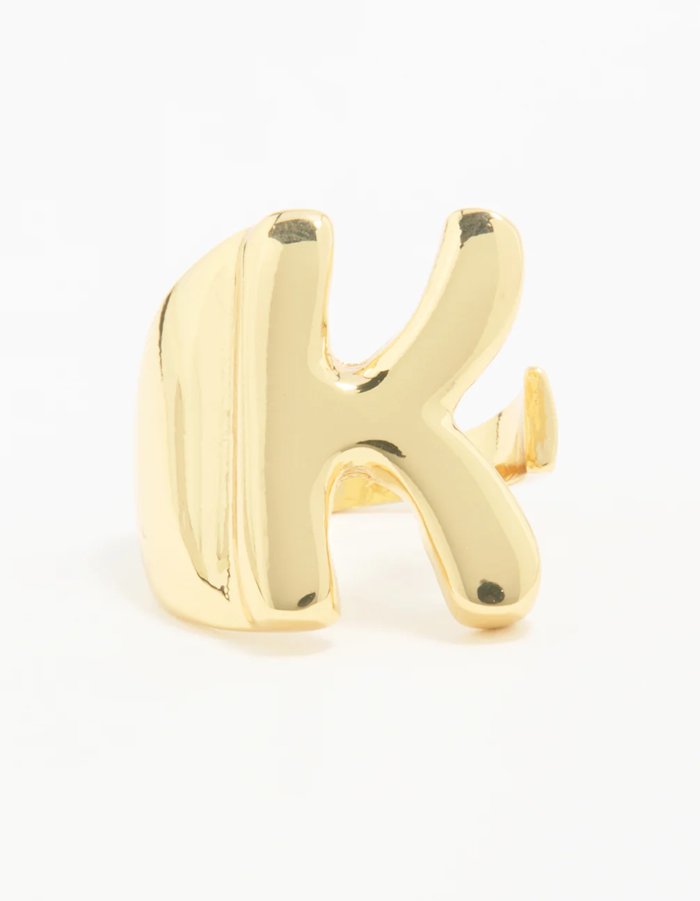 Gold Plated Bubble K Ring - Image 3
