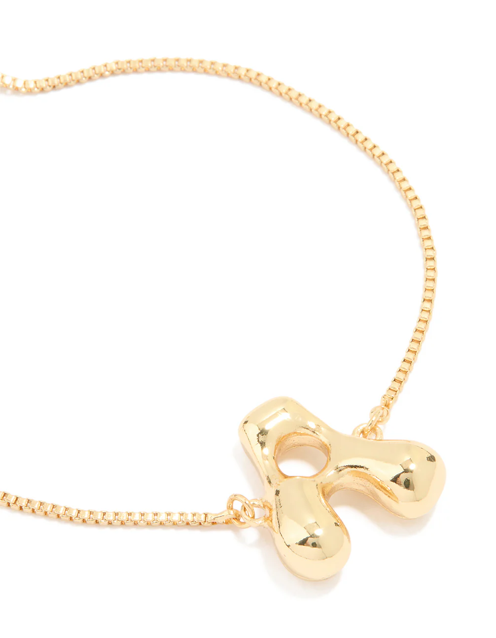 Gold Plated Bubble Letter A Toggle Bracelet - Image 2