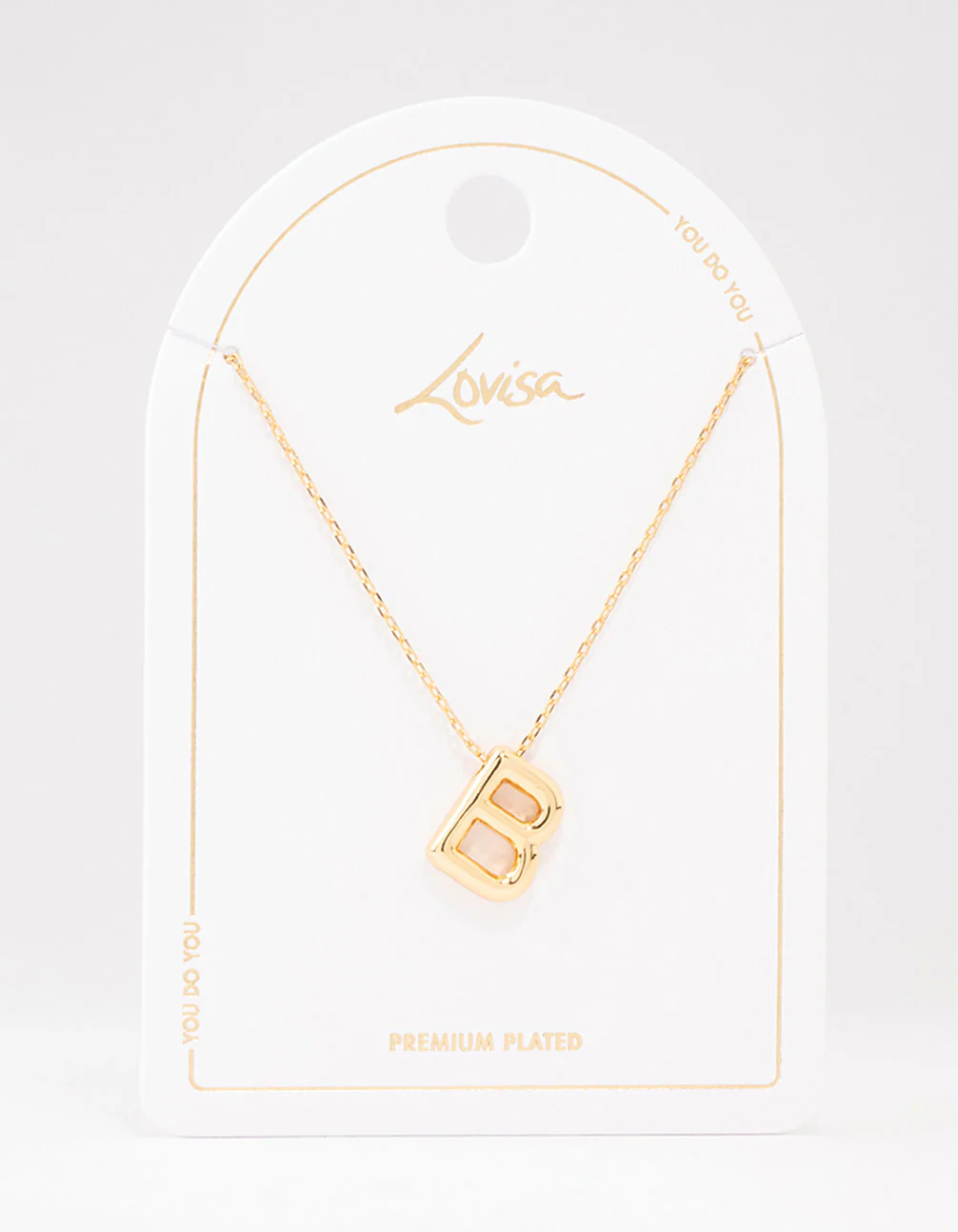 Gold Plated Bubble Letter B Necklace - Image 3