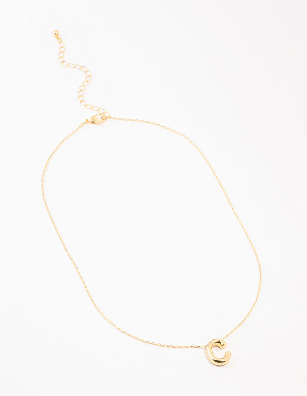 Gold Plated Bubble Letter C Necklace - Image 2