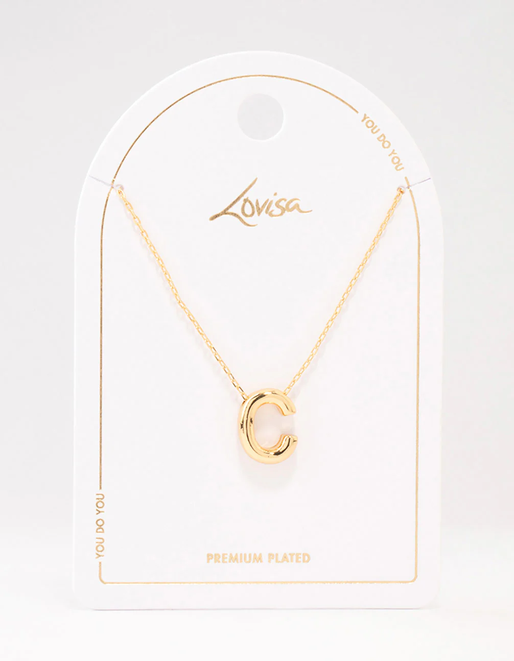 Gold Plated Bubble Letter C Necklace - Image 3