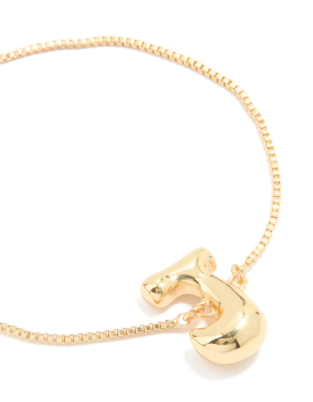 Gold Plated Bubble Letter J Toggle Bracelet - Image 2