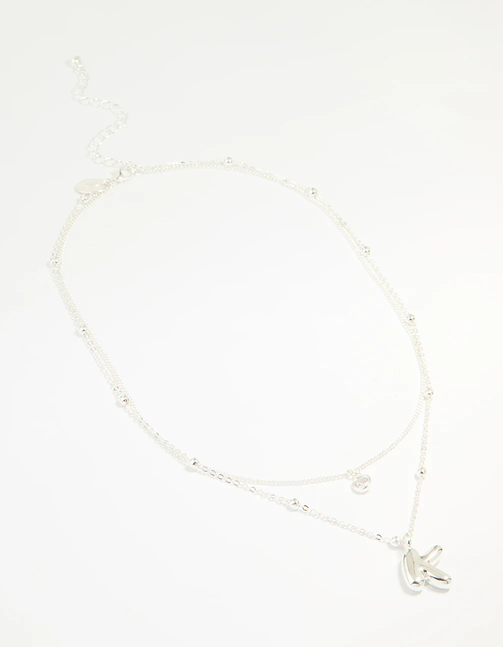 Gold Plated Bubble Letter K Necklace - Image 2