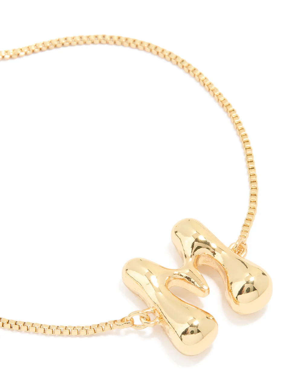 Gold Plated Bubble Letter M Toggle Bracelet - Image 2