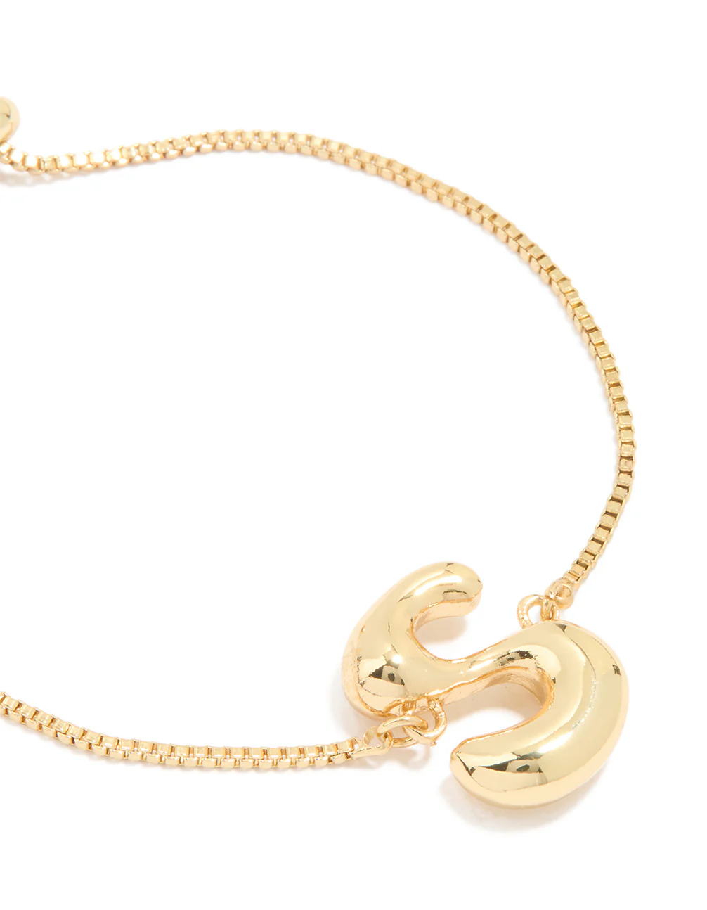 Gold Plated Bubble Letter S Toggle Bracelet - Image 2