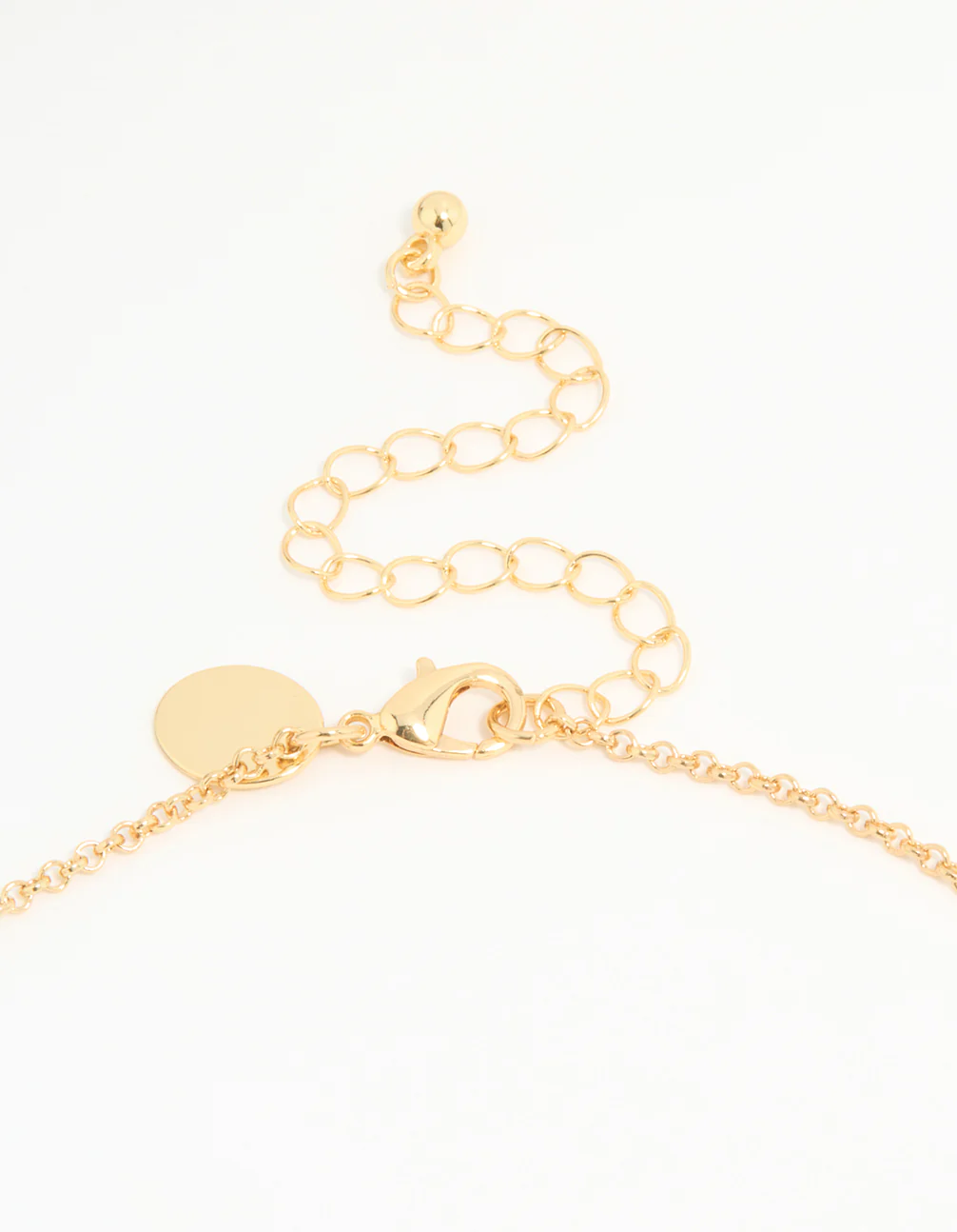 Gold Plated Bubble M & Heart Charm Necklace - Image 5