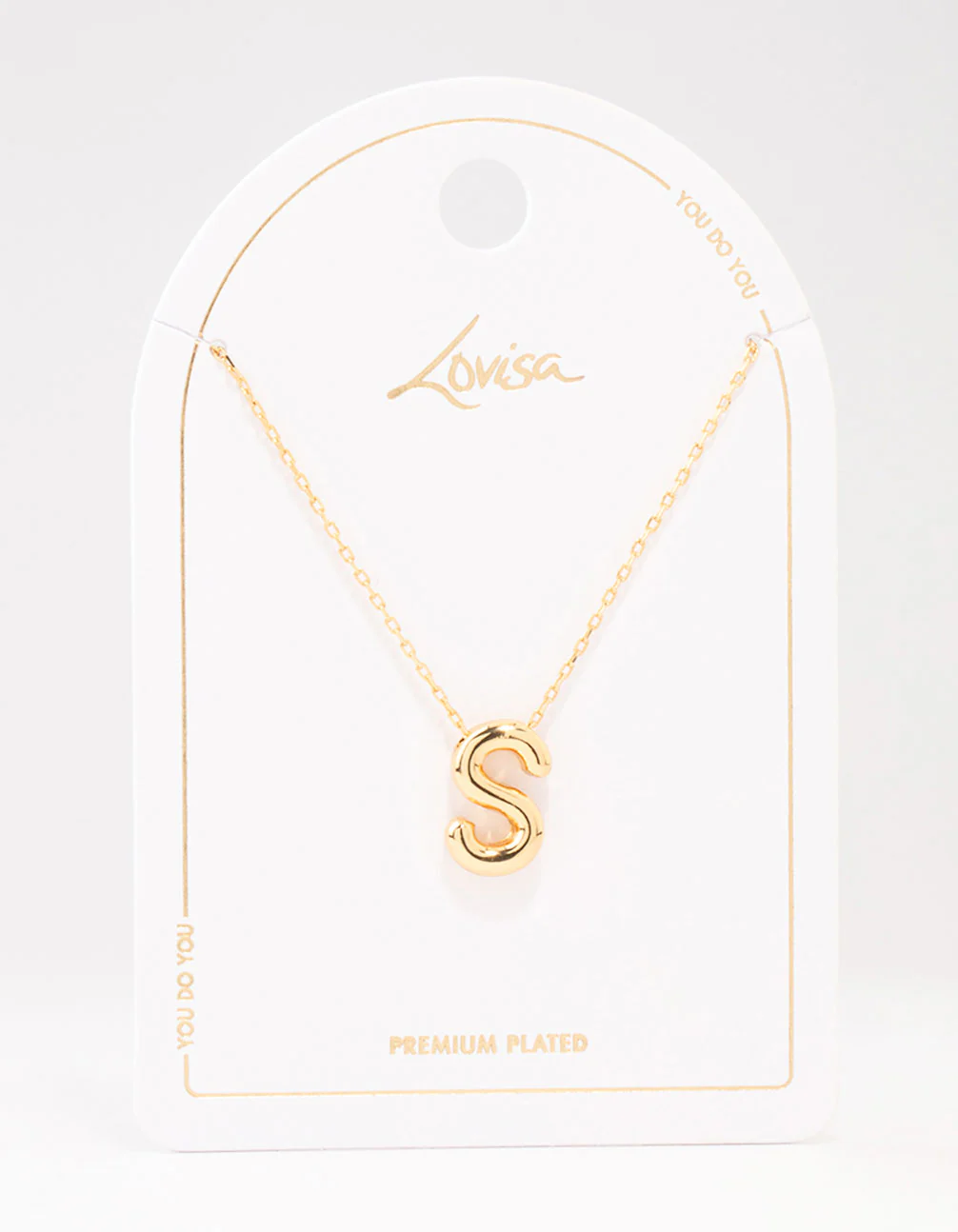 Gold Plated Bubble S Letter Necklace - Image 3