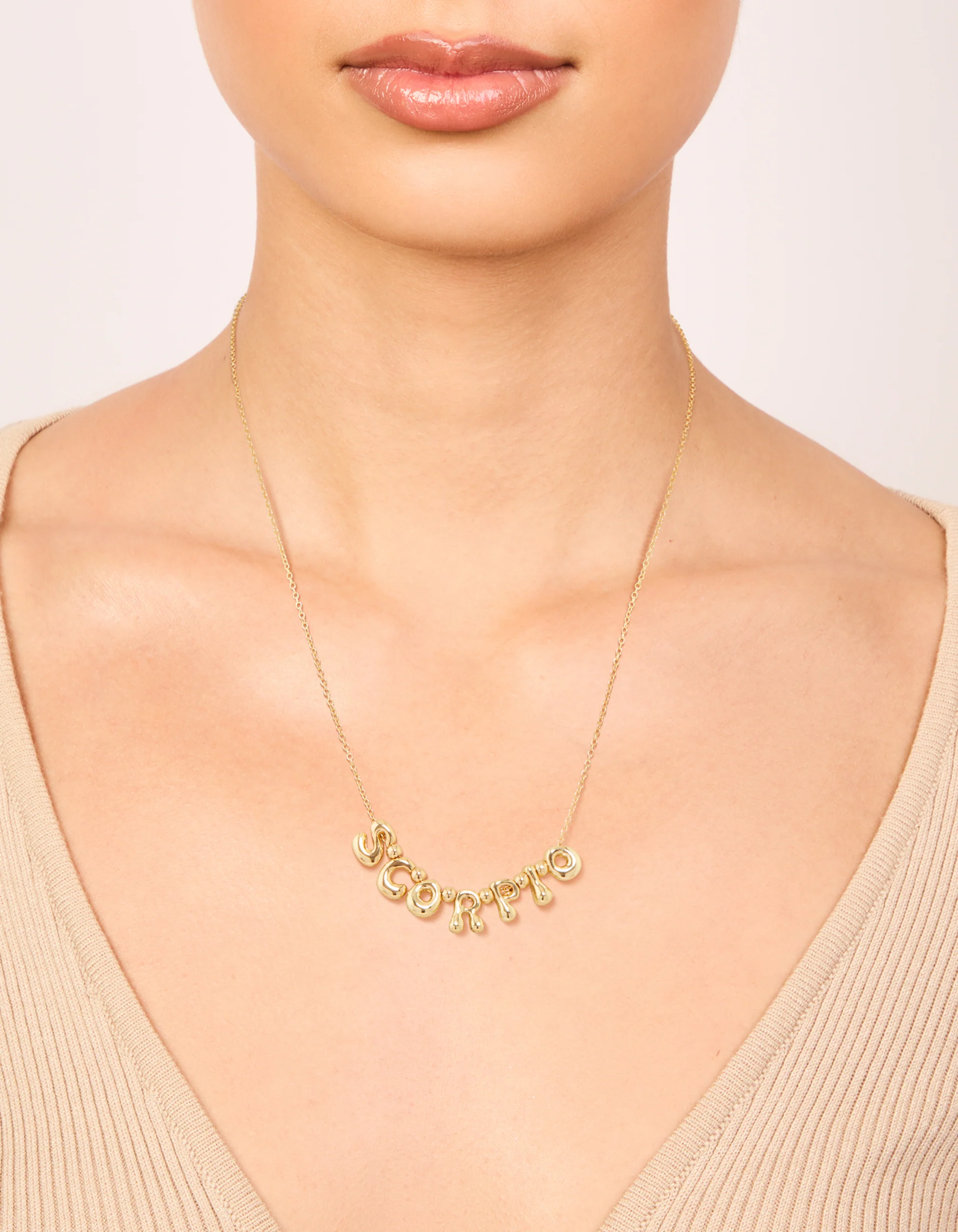 Gold Plated Bubble Scorpio Necklace - Image 2