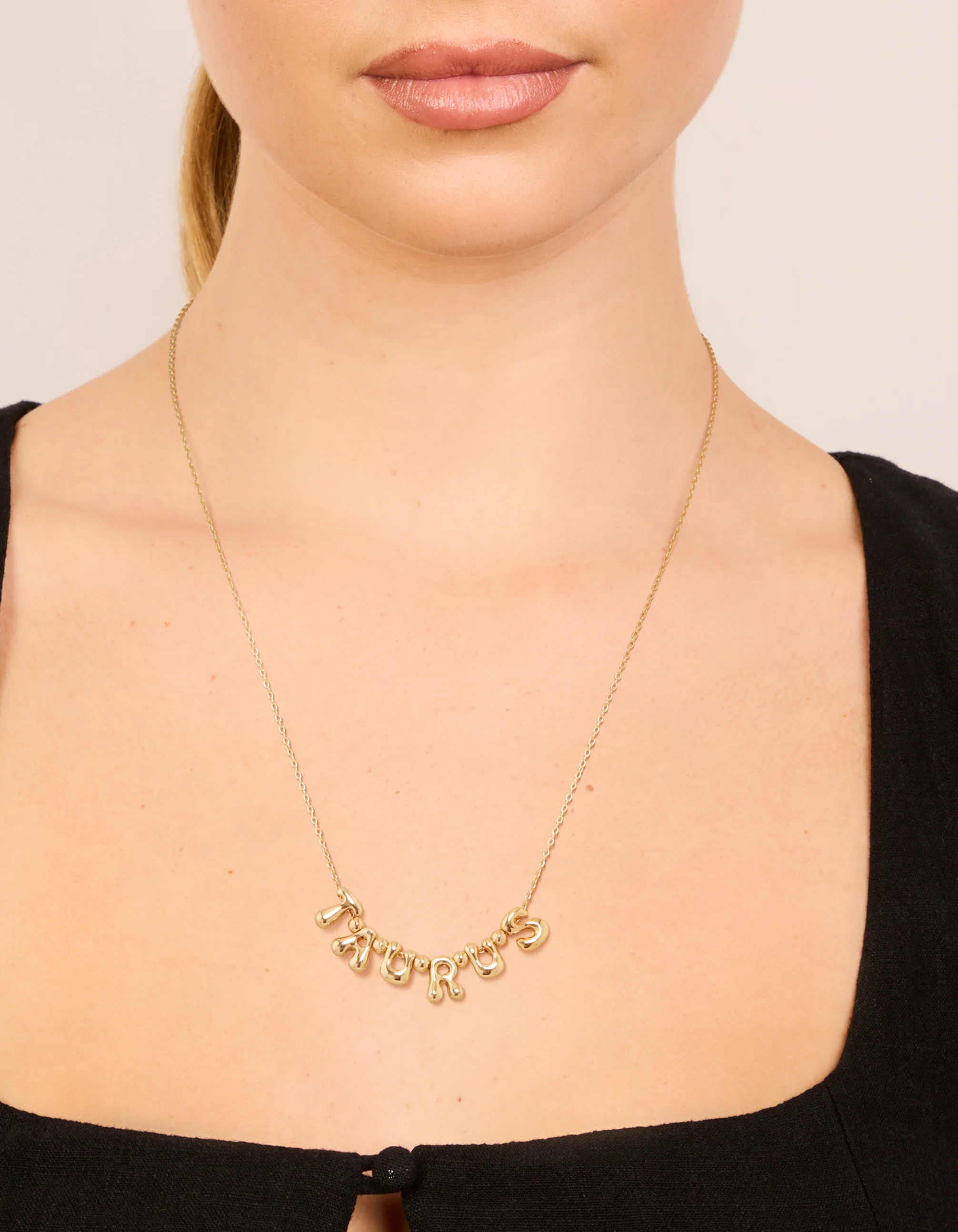 Gold Plated Bubble Taurus Necklace - Image 2