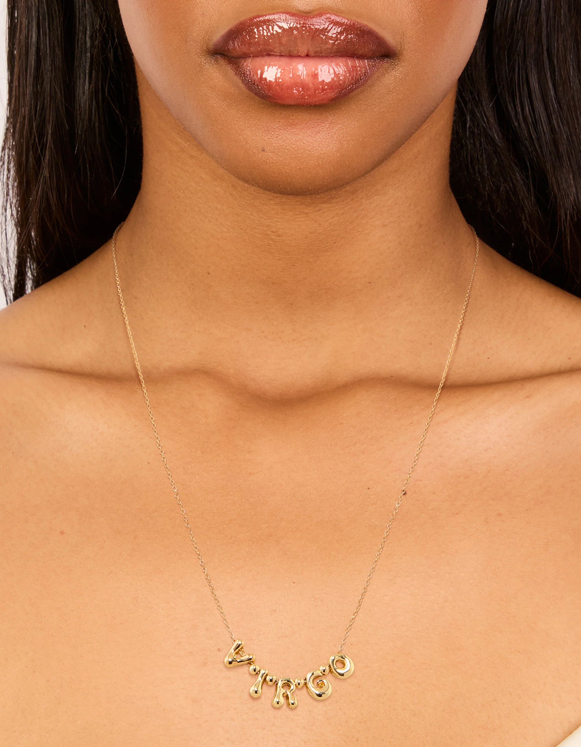 Gold Plated Bubble Virgo Pendant Necklace - Image 2