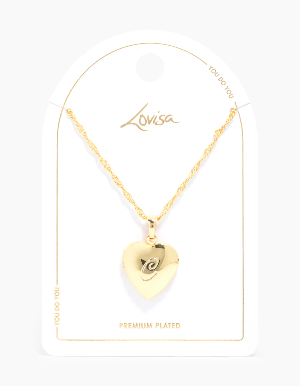 Gold Plated C Heart Locket Necklace - Image 3