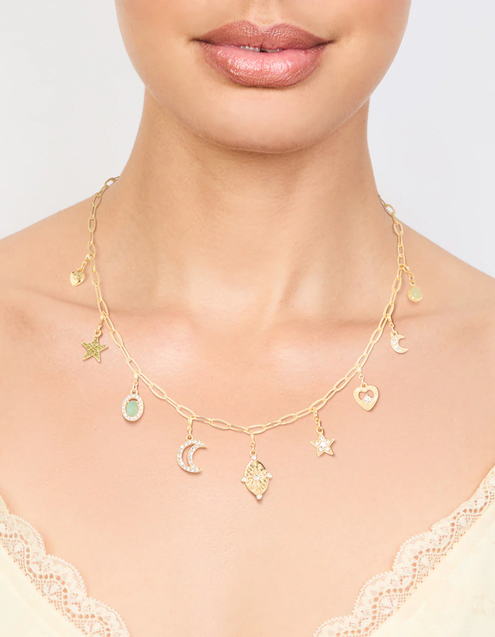 Gold Plated Celestial Charm Necklace - Image 2