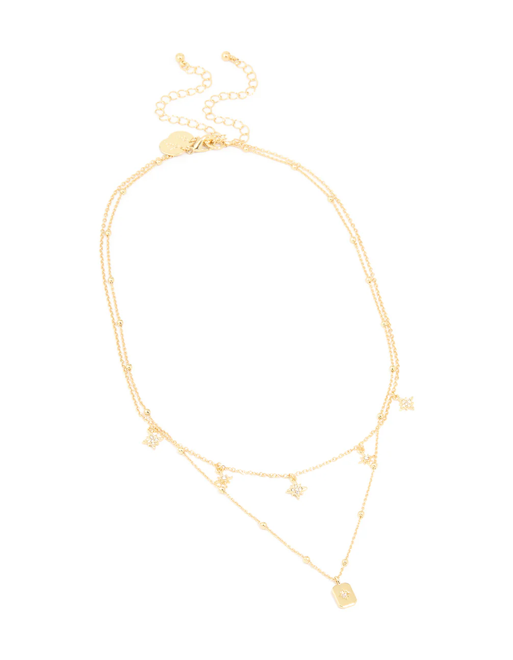 Gold Plated Celestial Charms Layered Necklace - Image 2