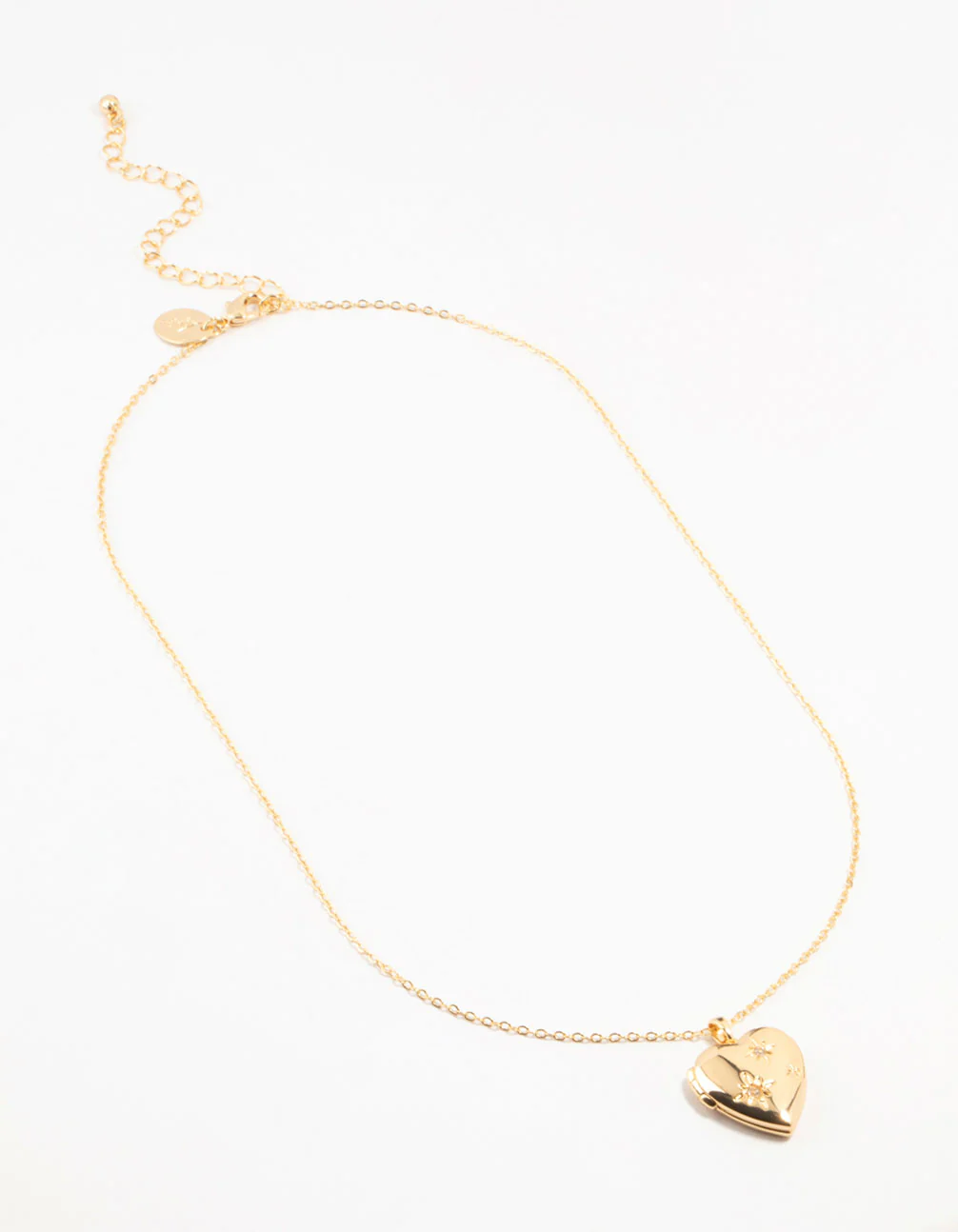 Gold Plated Diamante Celestial Heart Locket Necklace - Image 4