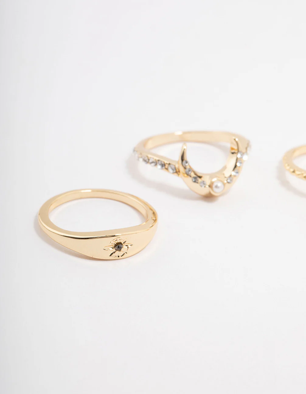 Gold Plated Celestial Pear Stacking Ring Pack - Image 2