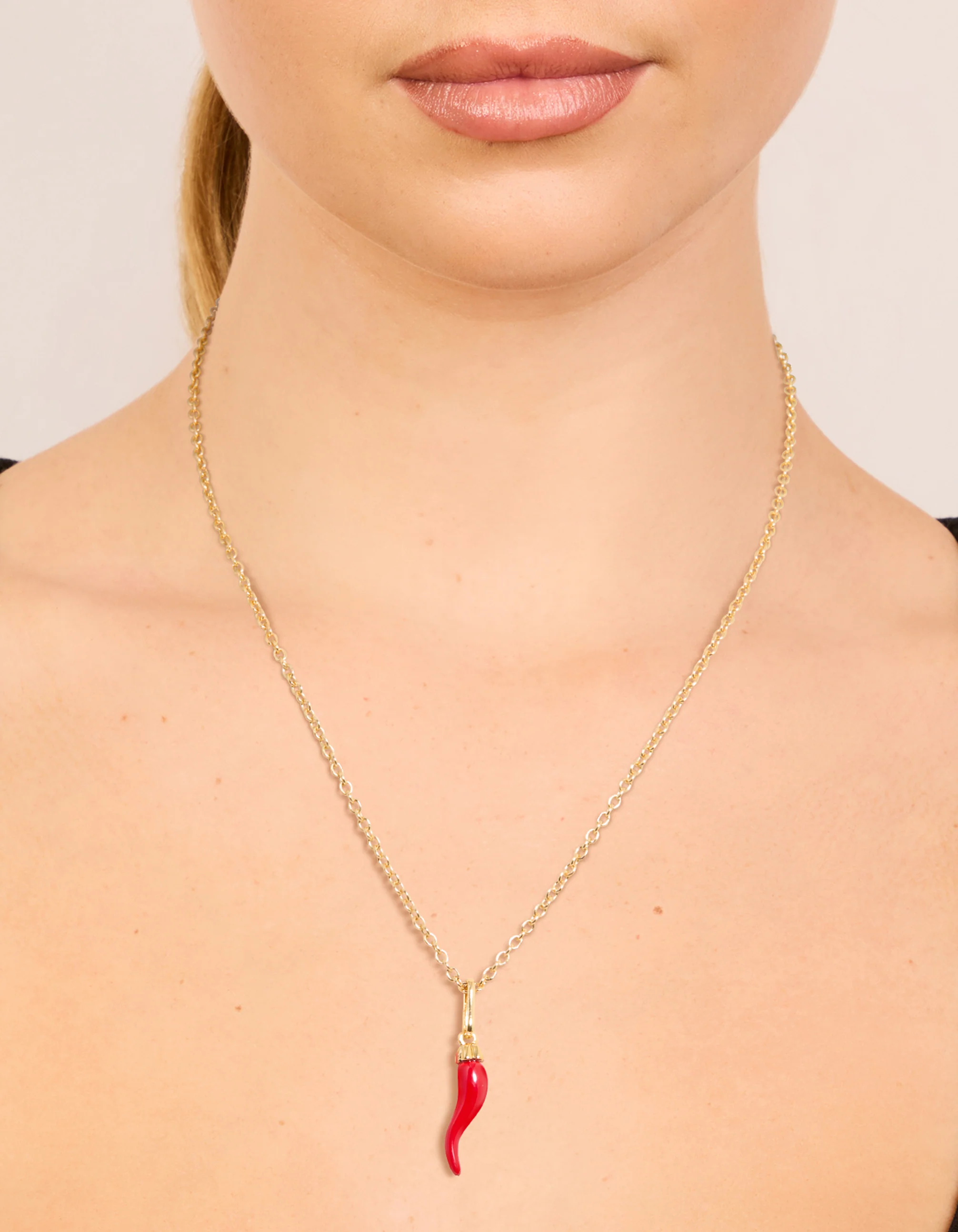 Gold Plated Chilli Pendant Necklace - Image 2