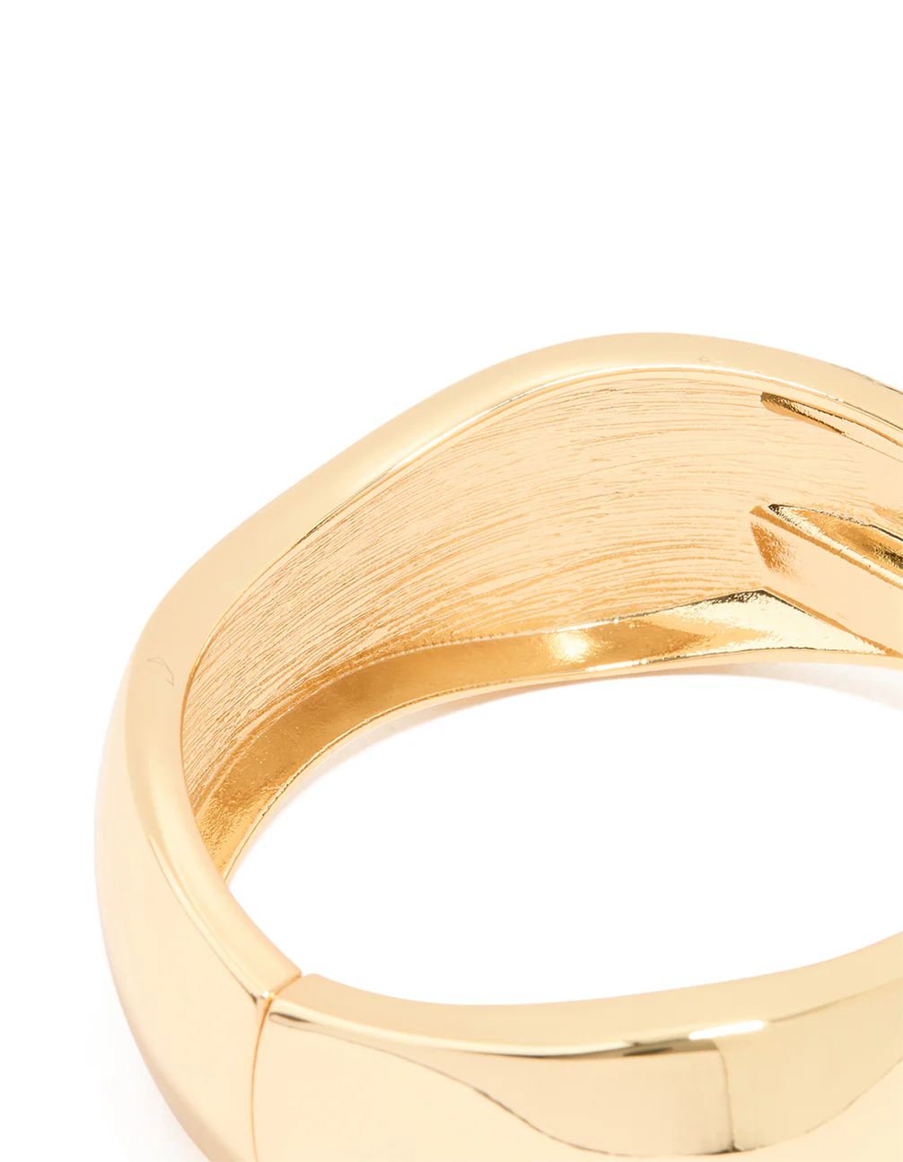 Gold Plated Chunky Hinged Molten Bangle - Image 3