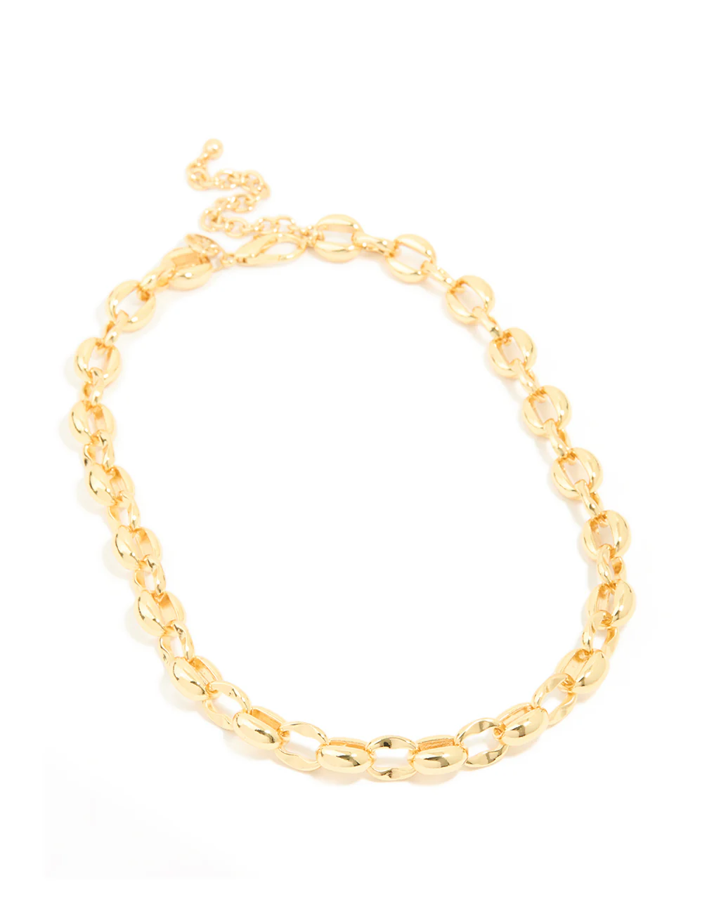 Gold Plated Chunky Round Chain Link Necklace - Image 4