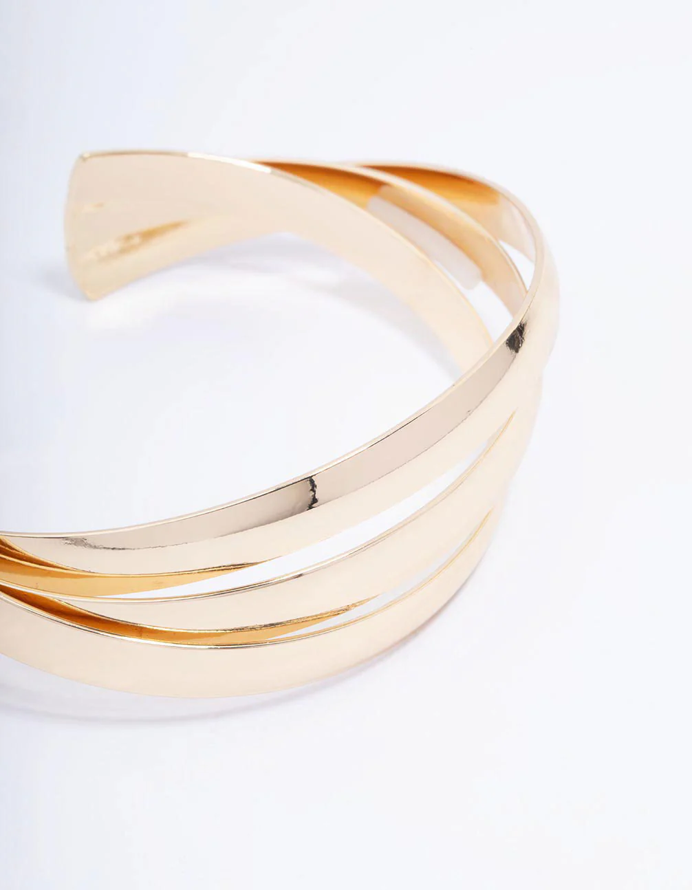 Gold Plated Chunky Twisted Wrist Cuff - Image 2