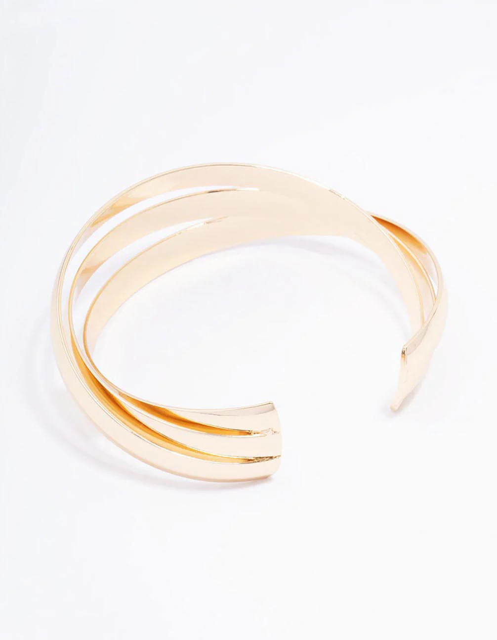 Gold Plated Chunky Twisted Wrist Cuff - Image 3