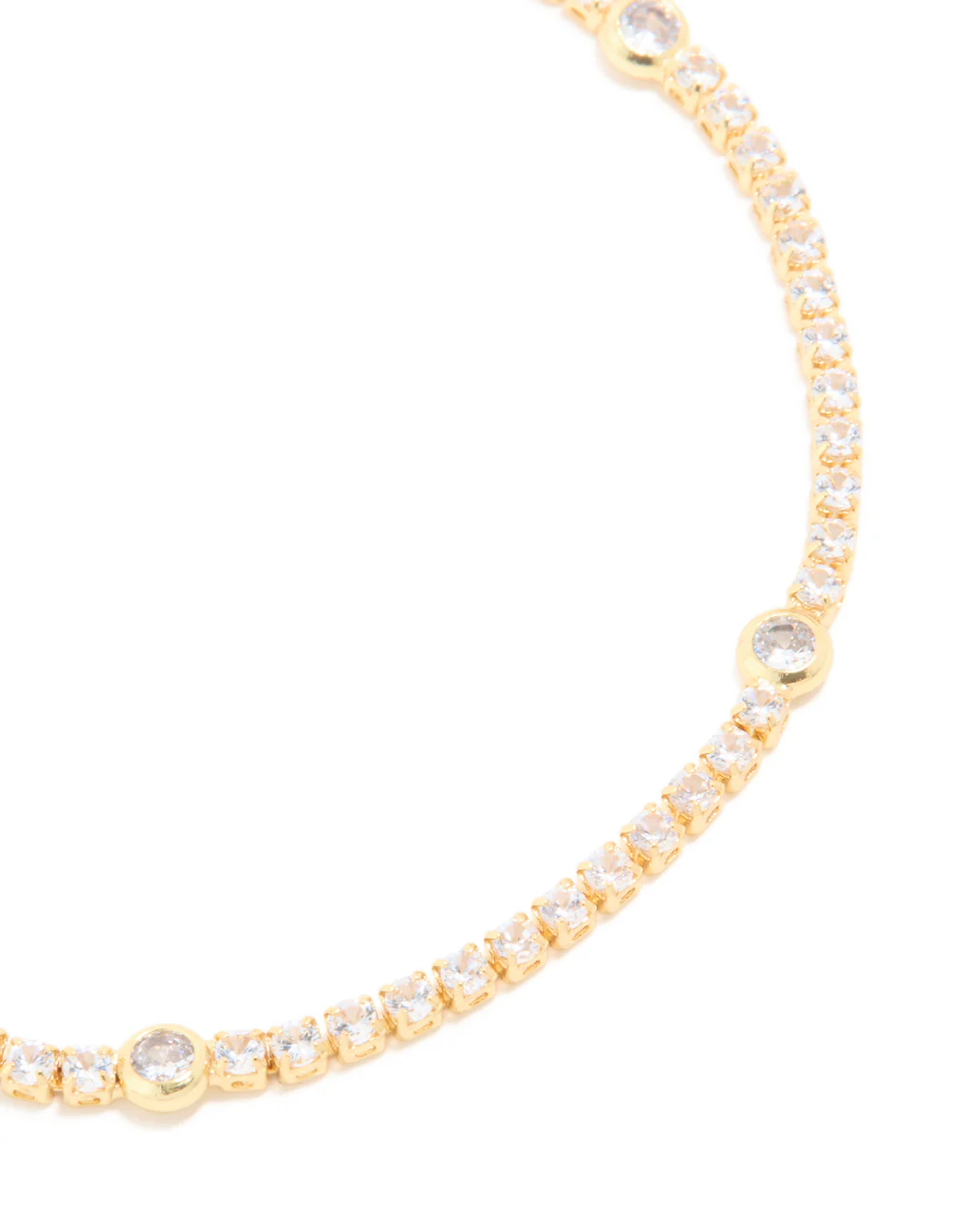 Gold Plated Circle Cubic Zirconia Tennis Bracelet - Image 4