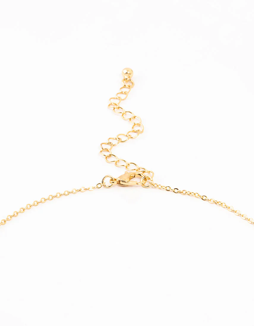Gold Plated Clear Diamante Butterfly Necklace - Image 3