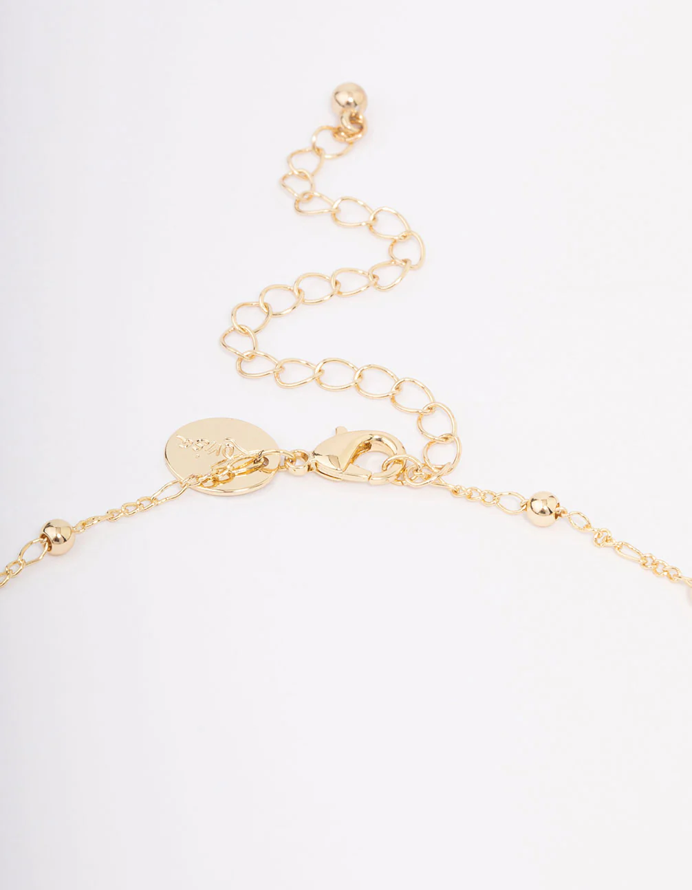 Gold Plated Coin & Cross Lariat Necklace - Image 3