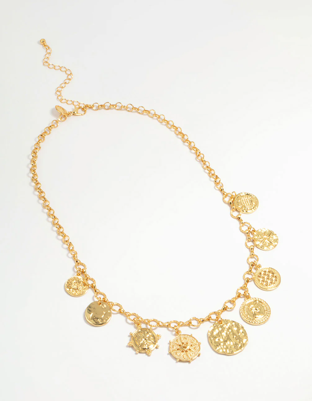 Gold Plated Coin Disc Charm Pendant Necklace - Image 4