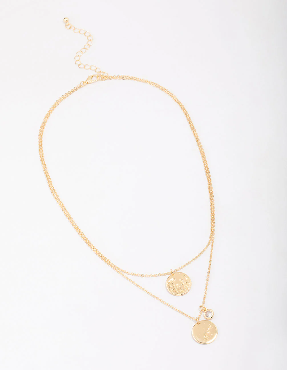 Gold Plated Coin Layered Necklace - Image 3