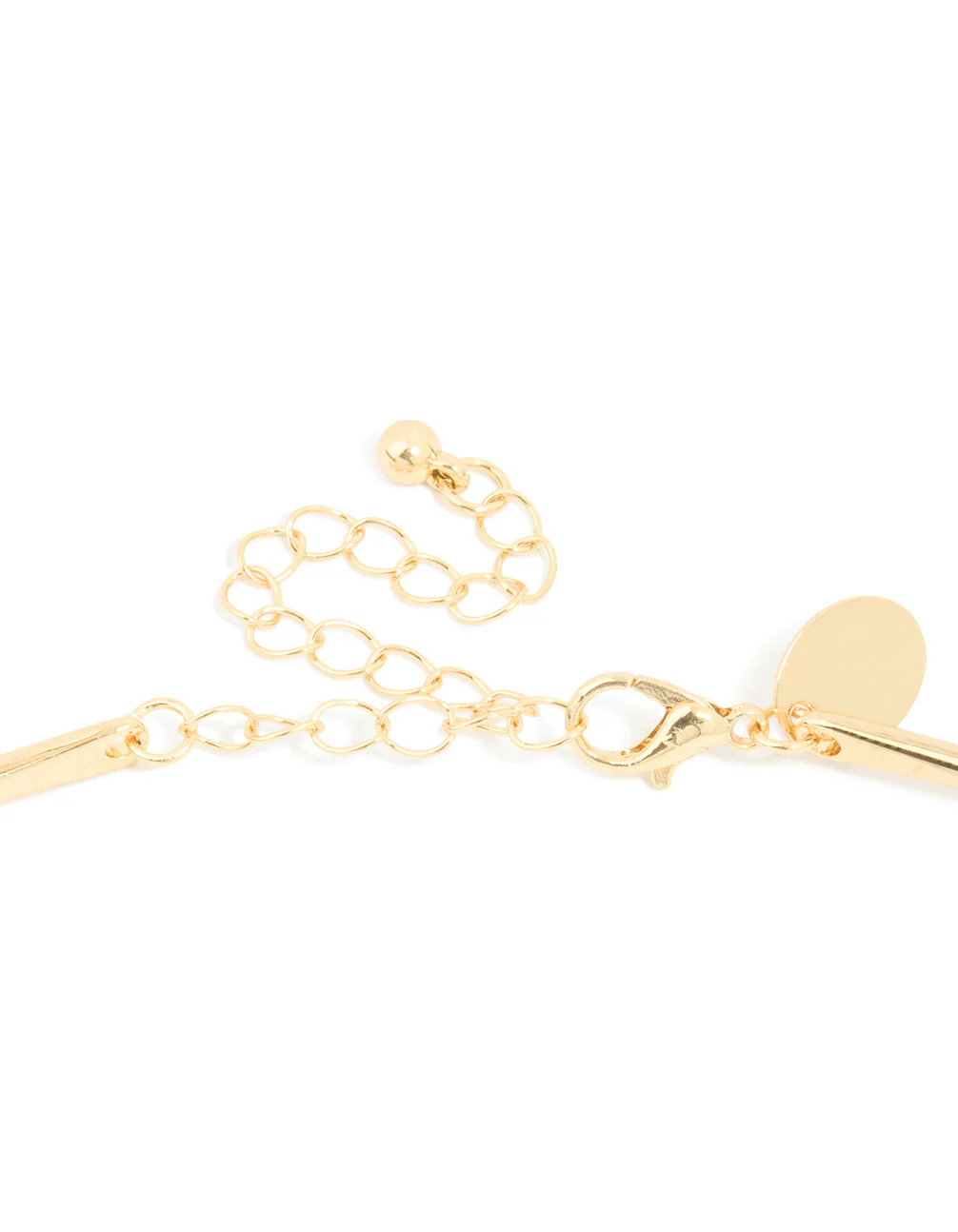 Gold Plated Collar Double Oval Pendant Necklace - Image 5