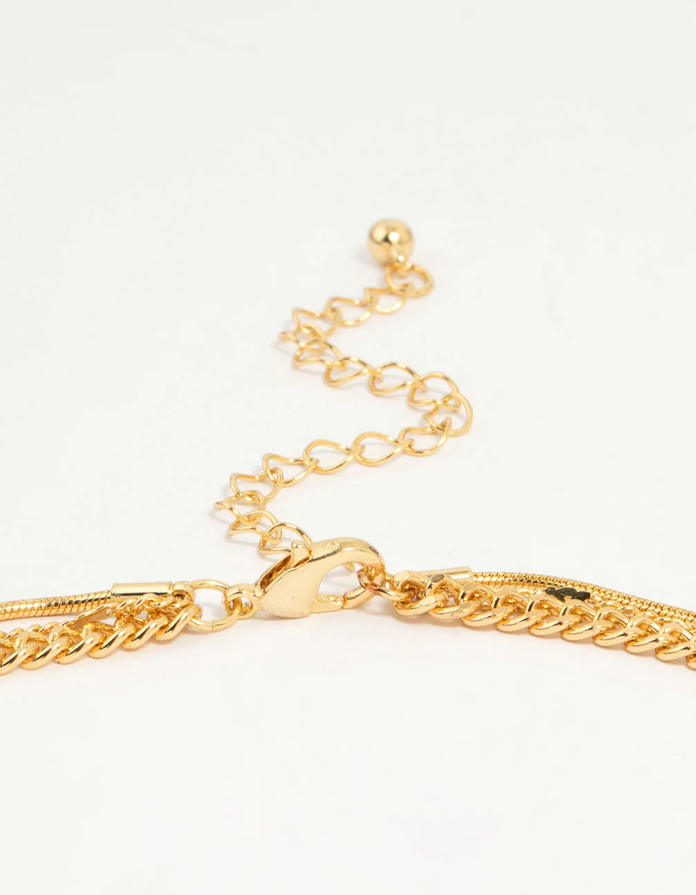 Gold Plated Cross & Chain Layered Necklace - Image 3
