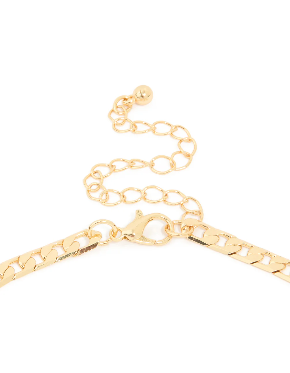 Gold Plated Cross Flay Curb Chain Necklace - Image 5