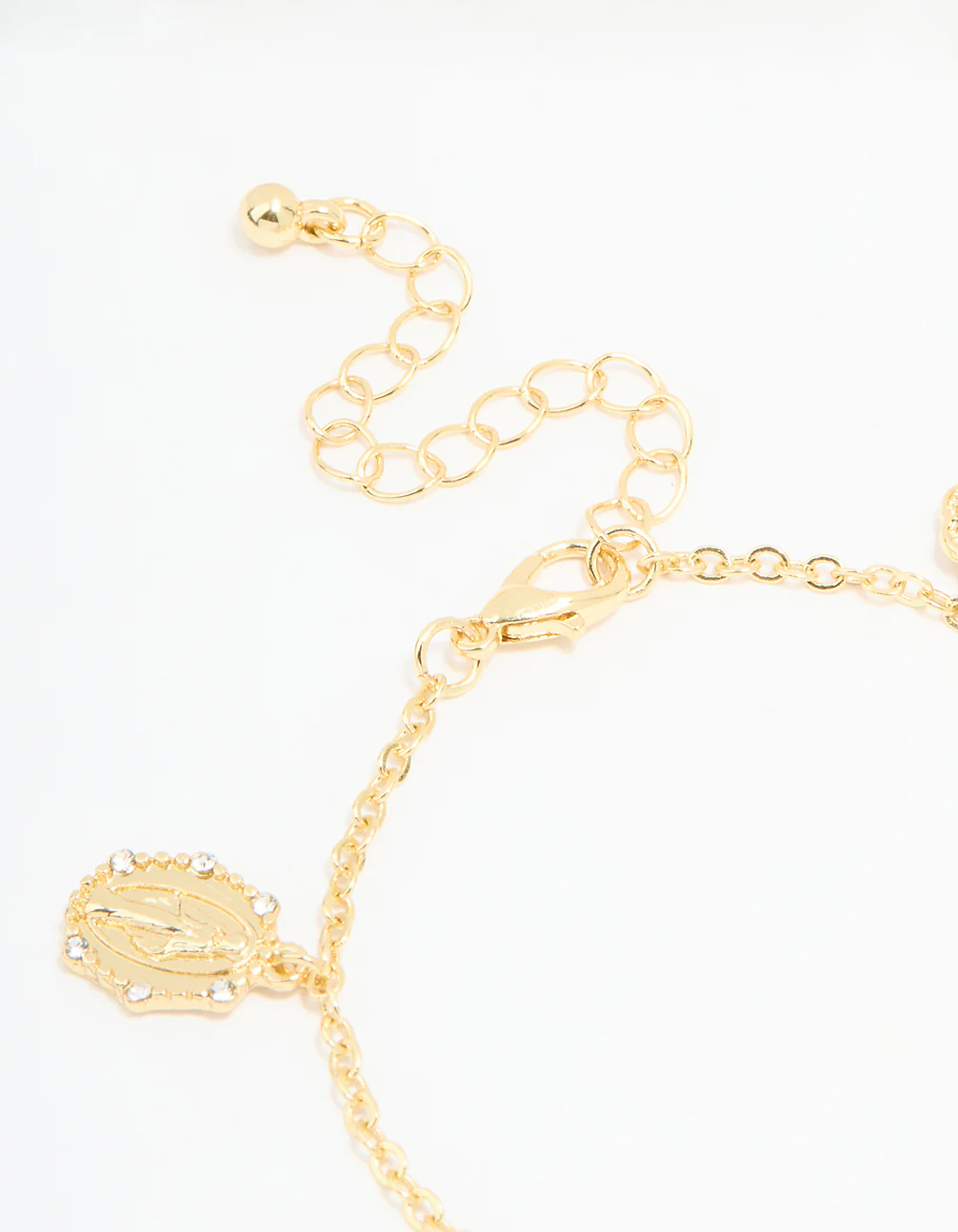 Gold Plated Cross & Heart Charm Bracelet - Image 3