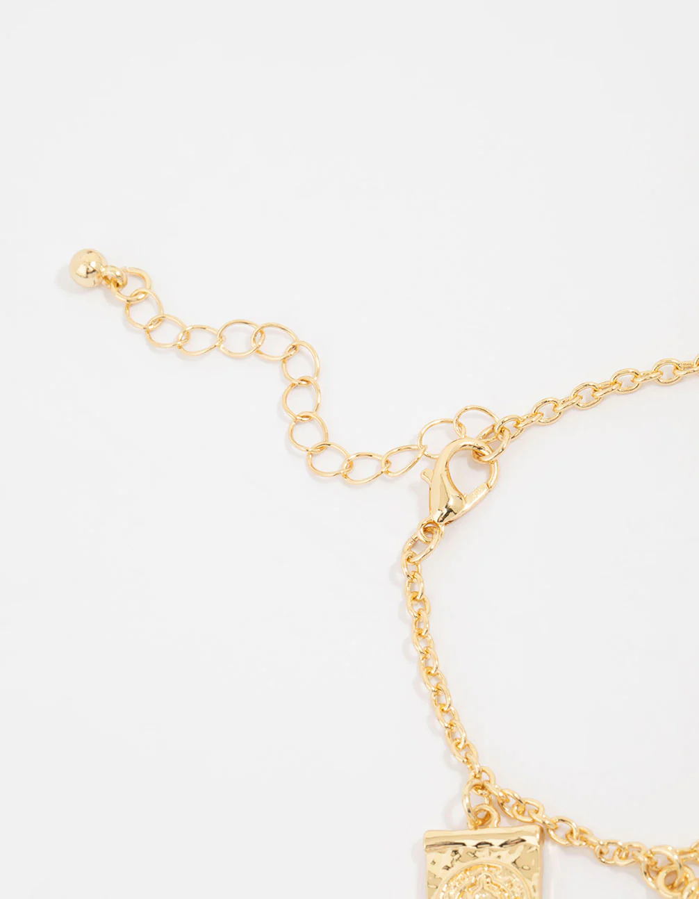 Gold Plated Cross Heart & Sun Charm Bracelet - Image 3