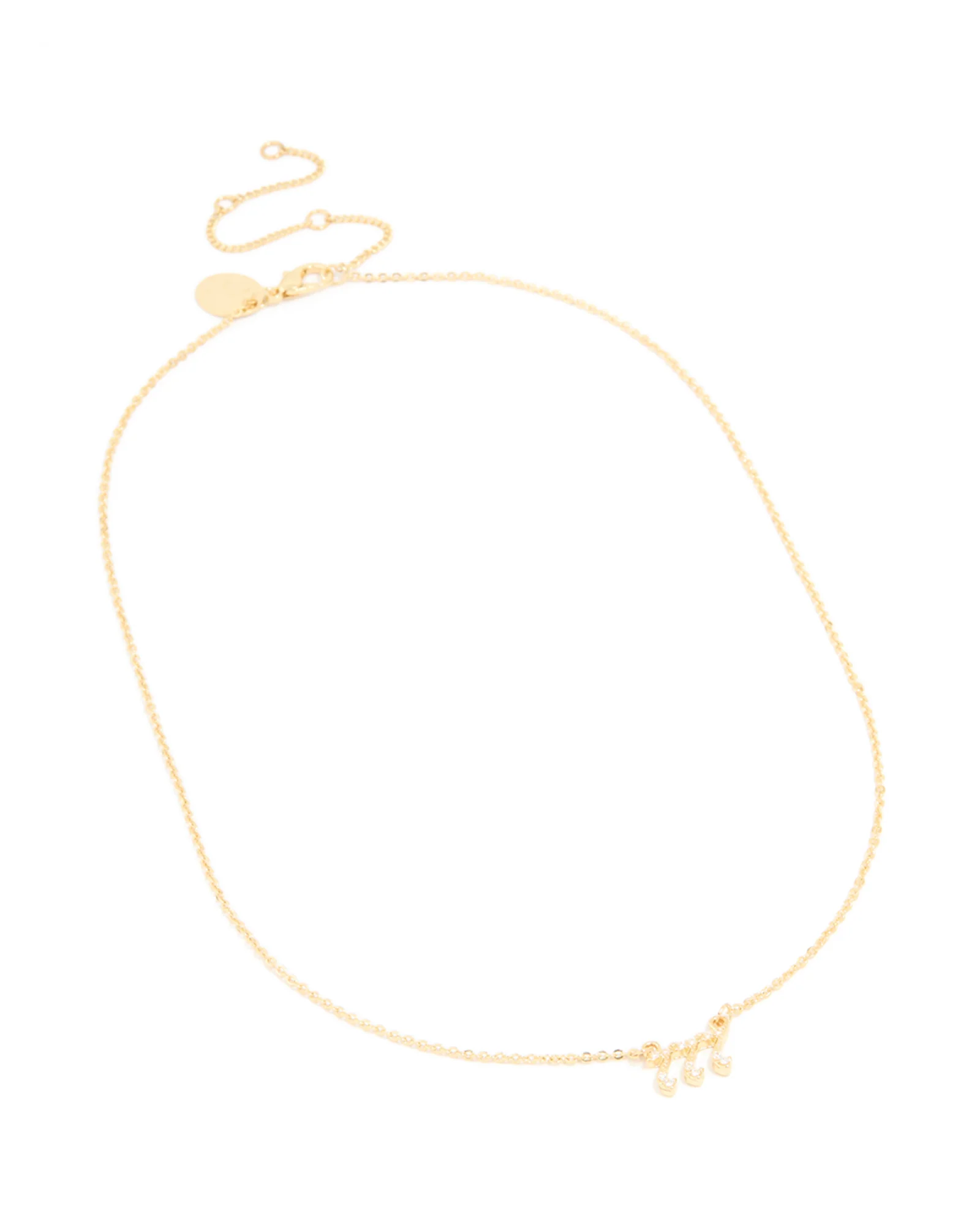 Gold Plated Cubic Zirconia 777 Angel Number Necklace - Image 4