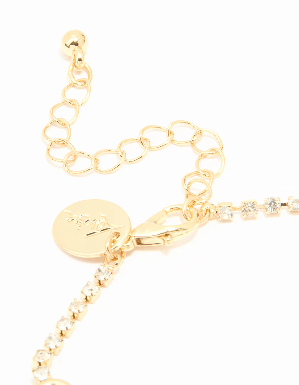 Gold Plated Cubic Zirconia Alternating Flower Cupchain Bracelet - Image 3
