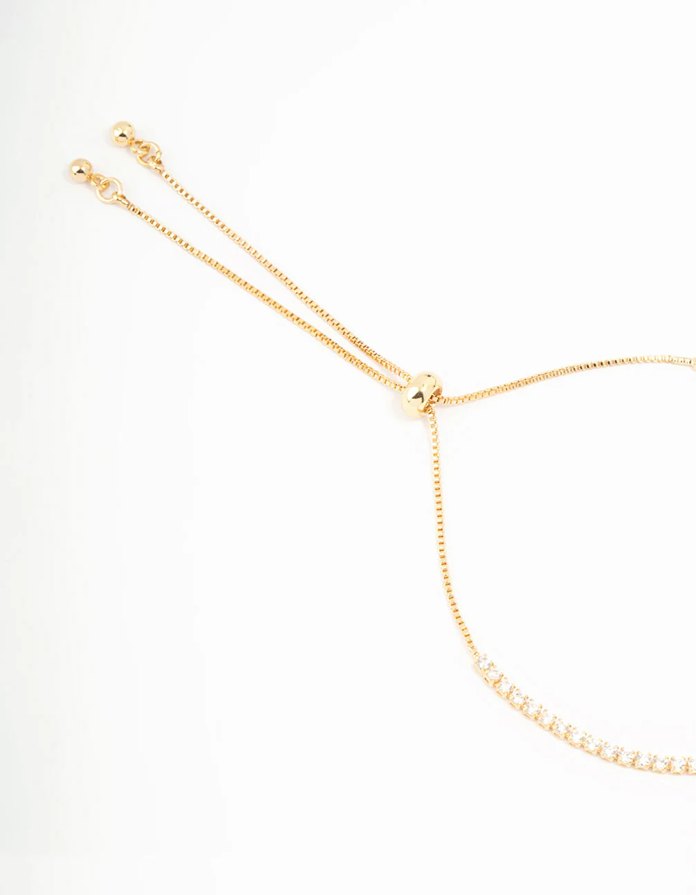 Gold Plated Cubic Zirconia Baguette Bow Toggle Bracelet - Image 3