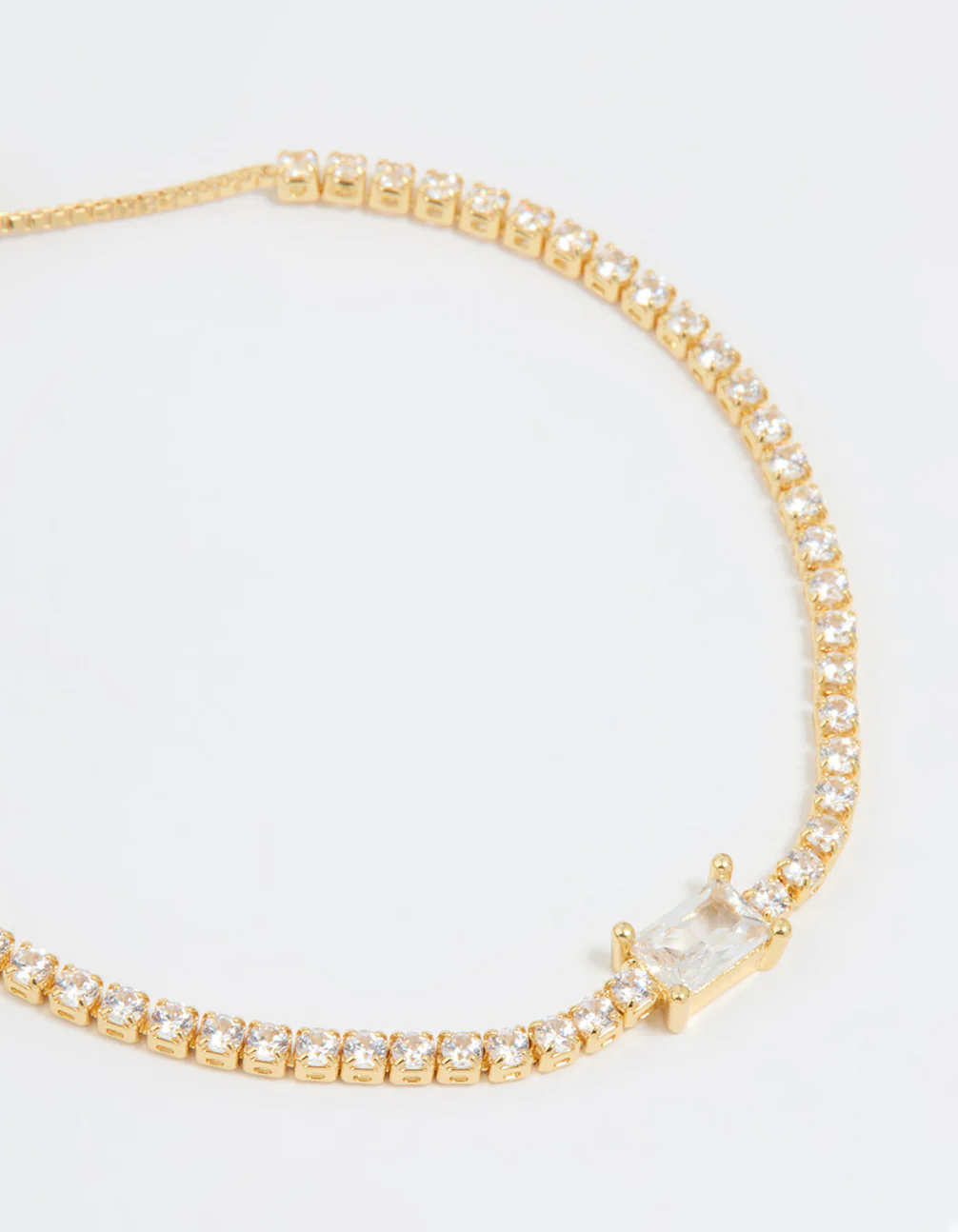 Gold Plated Cubic Zirconia Baguette Toggle Bracelet - Image 4