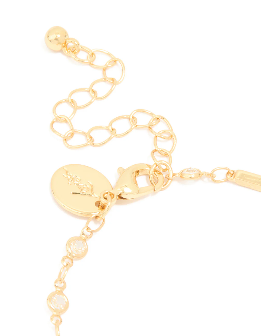 Gold Plated Cubic Zirconia Bar Chain Bracelet - Image 5