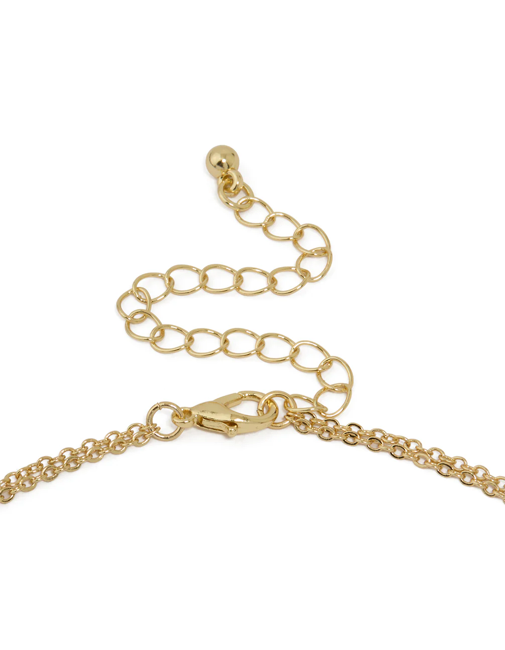 Gold Plated Cubic Zirconia Bezel Letter A Layered Necklace - Image 3