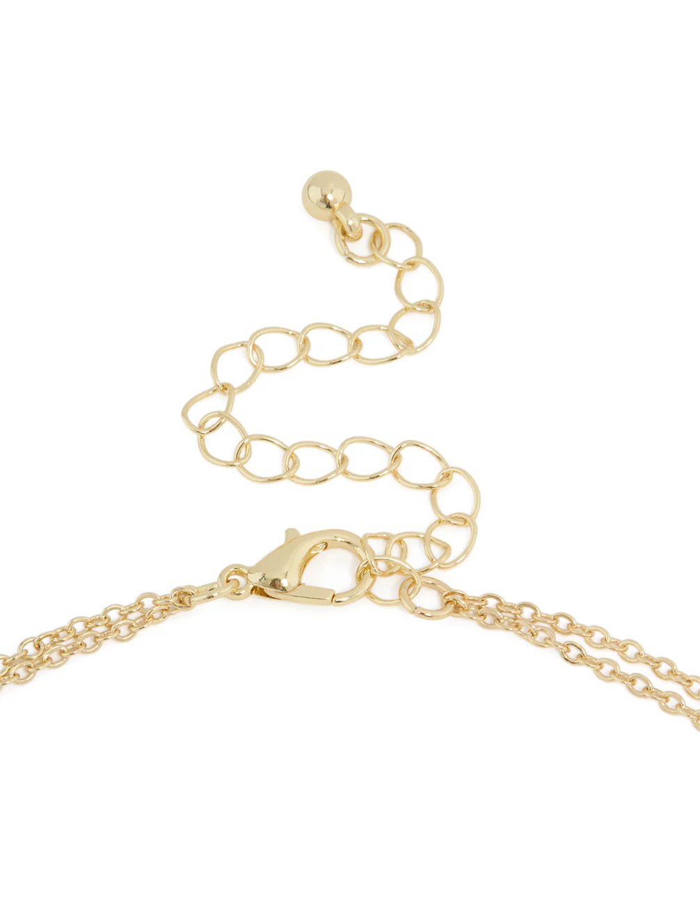 Gold Plated Cubic Zirconia Bezel Letter C Layered Necklace - Image 3