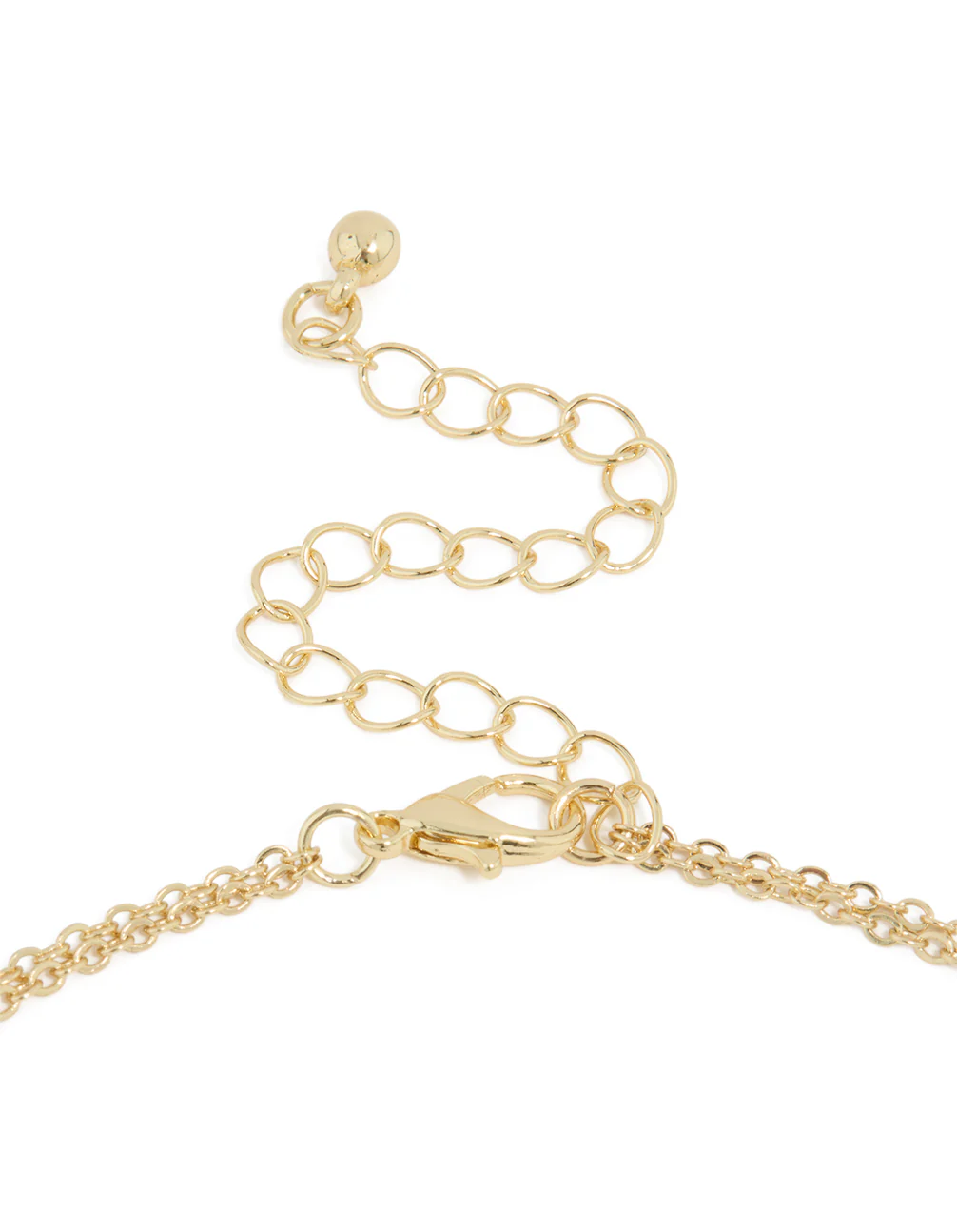 Gold Plated Cubic Zirconia Bezel Letter E Layered Necklace - Image 3