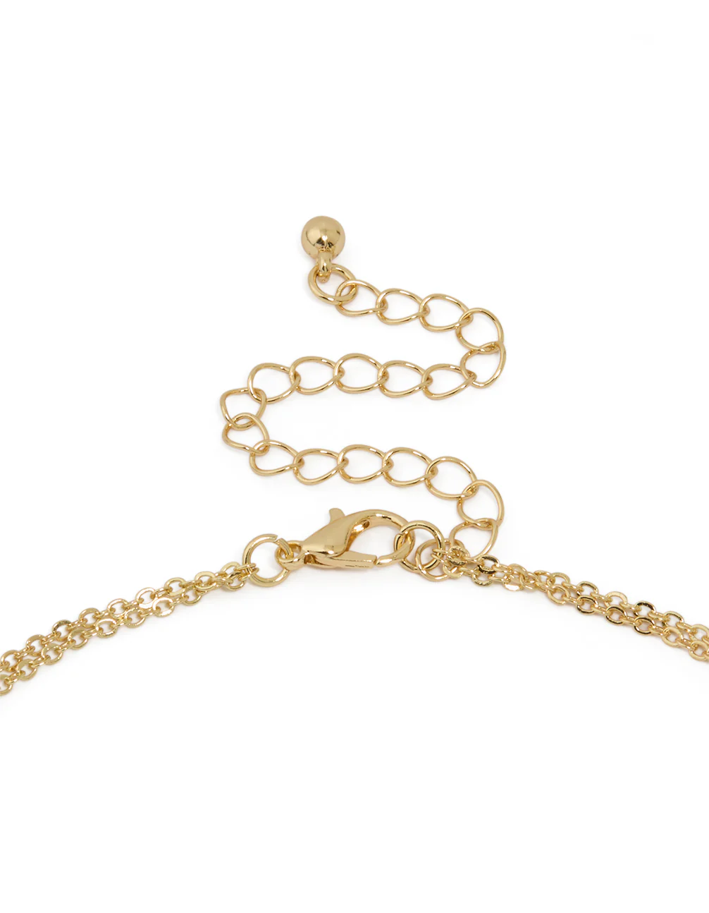 Gold Plated Cubic Zirconia Bezel Letter K Layered Necklace - Image 3