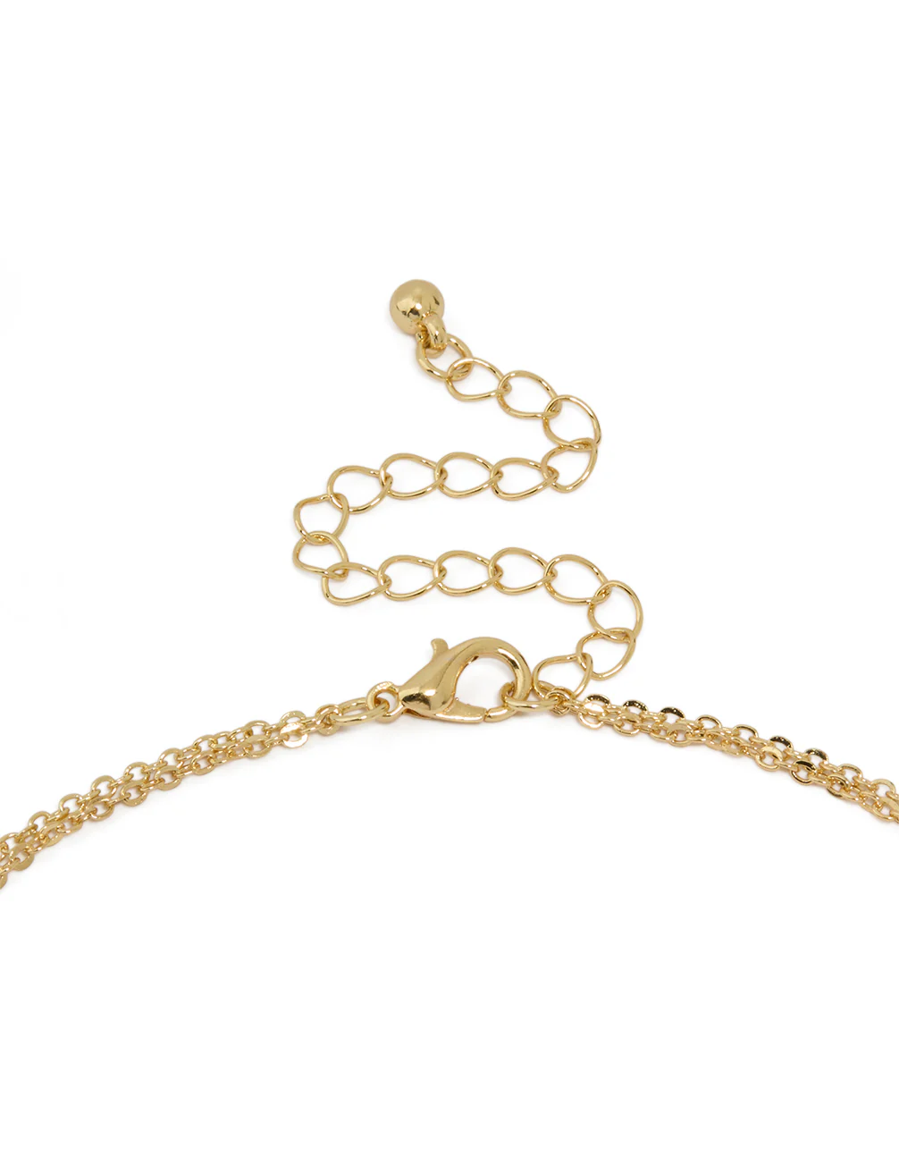 Gold Plated Cubic Zirconia Bezel Letter L Layered Necklace - Image 3