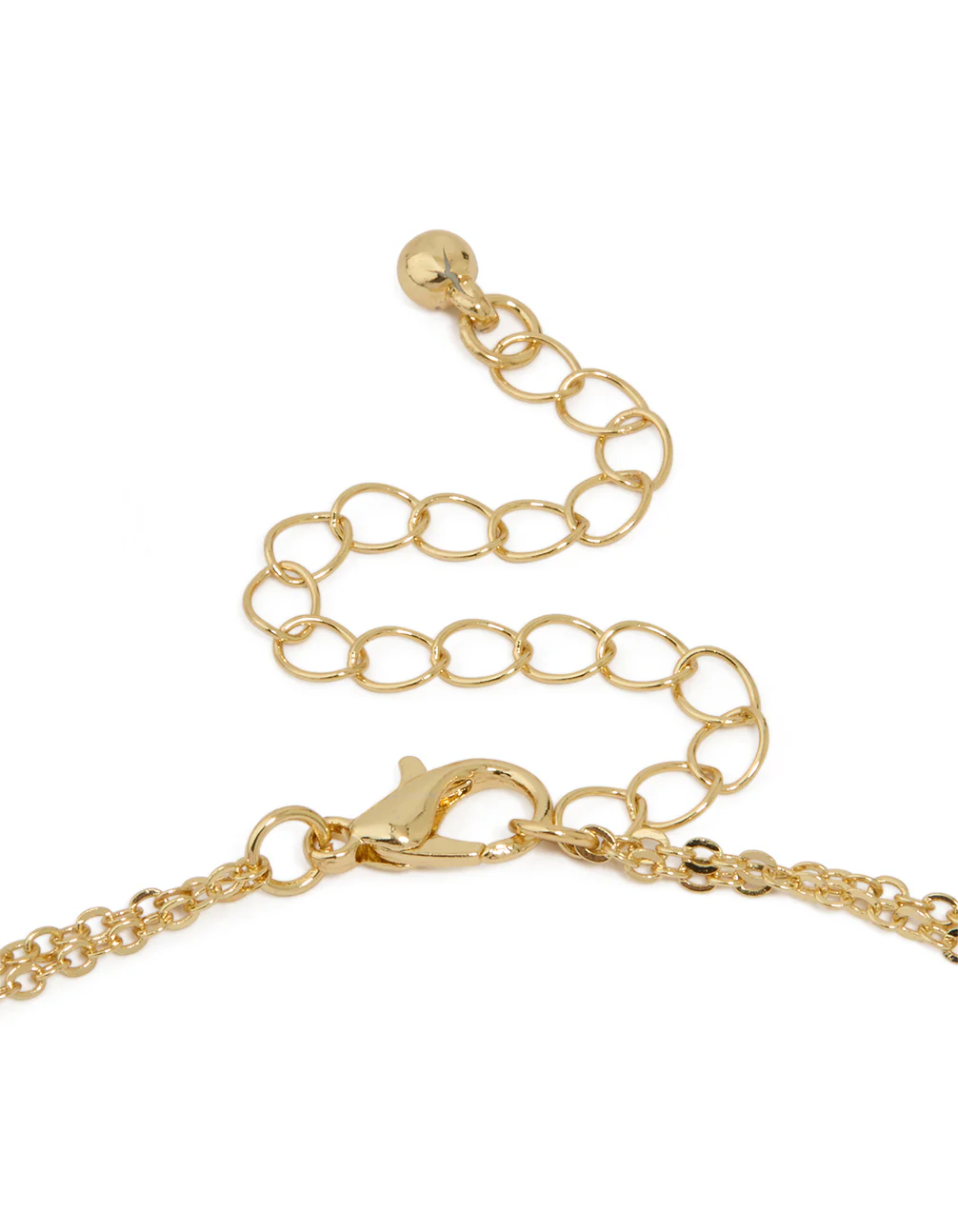 Gold Plated Cubic Zirconia Bezel Letter M Layered Necklace - Image 3