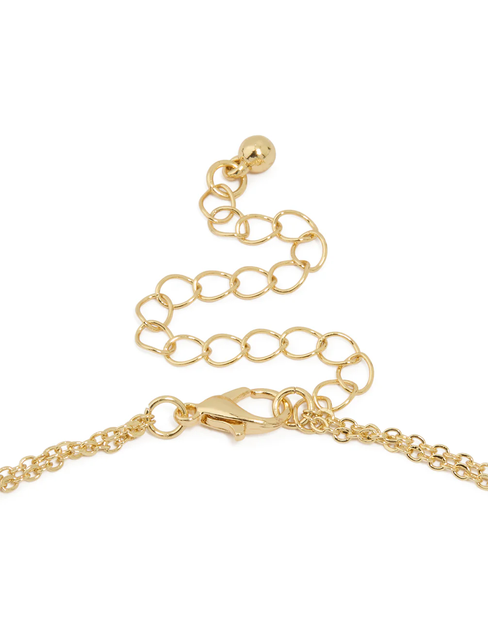 Gold Plated Cubic Zirconia Bezel Letter R Layered Necklace - Image 3
