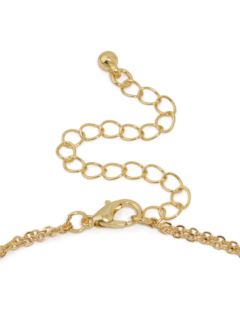 Gold Plated Cubic Zirconia Bezel Letter S Layered Necklace - Image 3