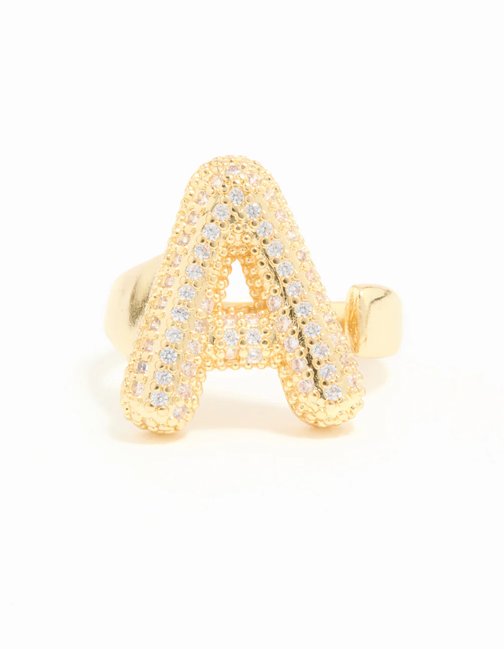 Gold Plated Cubic Zirconia Bubble A Pave Ring - Image 3